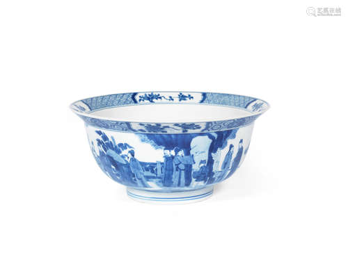 Chenghua six-character mark, Kangxi A blue and white 'scholars' bowl