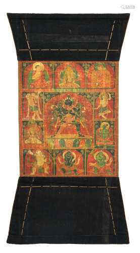 Nepal or Tibet, 20th century A group of Three Thangkas