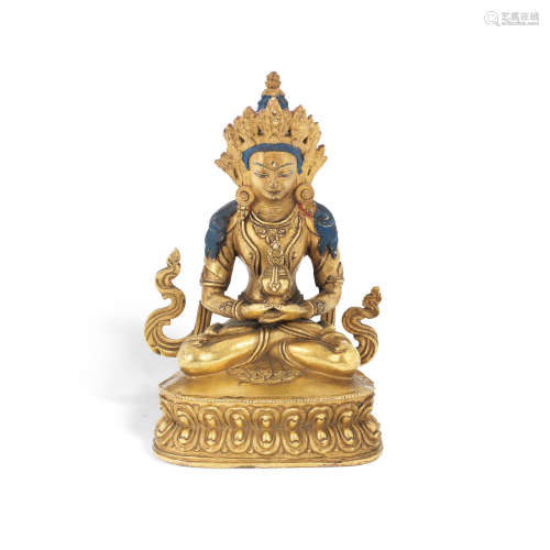 Tibet, 17th/18th century A gilt-bronze figure of Amitayus