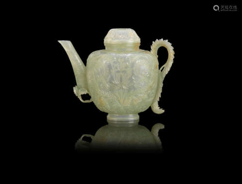 19th century A Mughal-style jade teapot and cover