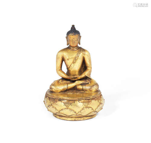 Mongolia A gilt bronze figure of Amitabha