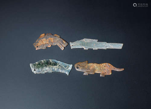 Western Zhou Dynasty A group of archaic jade zoomorphic pendants