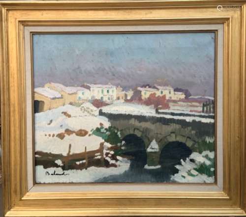 Gaston BALANDE (1880 - 1971). Paysage d'hiver. Huile sur toile signée en bas à [...]