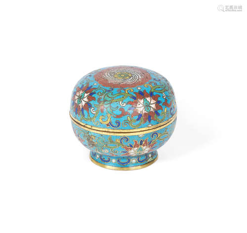 18th century A cloisonné enamel circular box and cover