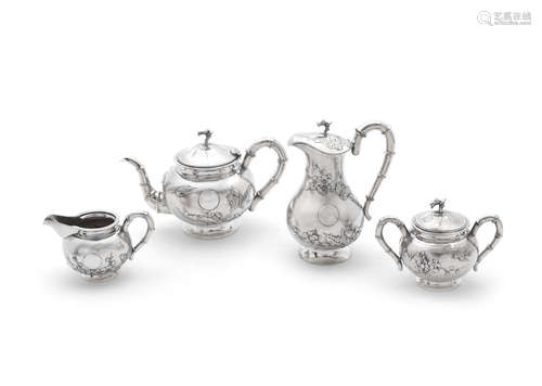 Shanghai, circa 1900-1940 An Export silver tea set