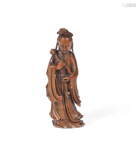 18th century A fine bamboo carving of Guanyin