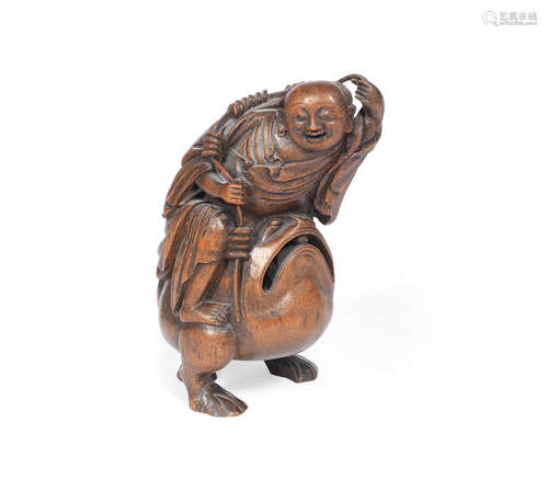 19th century A bamboo carving of Liu Hai