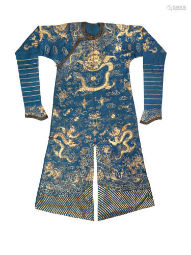 Circa 1900 Two Chinese dragon robes