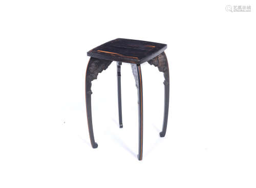Qing Dynasty An ebony and boxwood stand