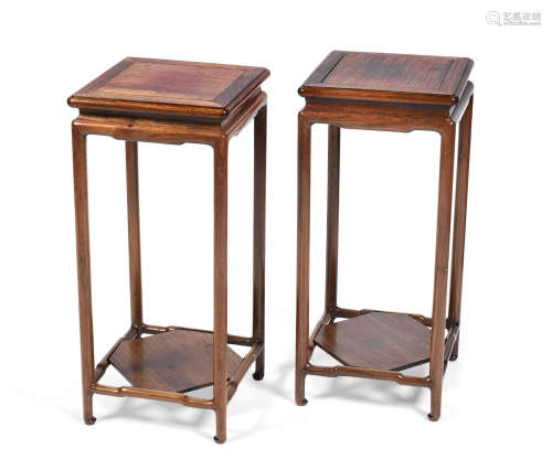 20th century A pair of huanghuali stands