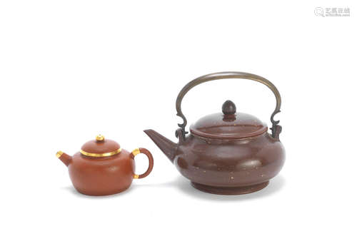 Qing Dynasty Two Yixing teapots and covers