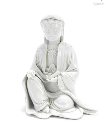 18th century A blanc-de-chine figure of Guanyin