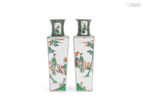 Kangxi A pair of famille verte vases