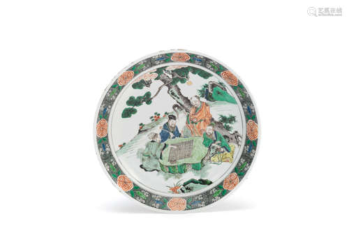 Kangxi A famille verte figural dish