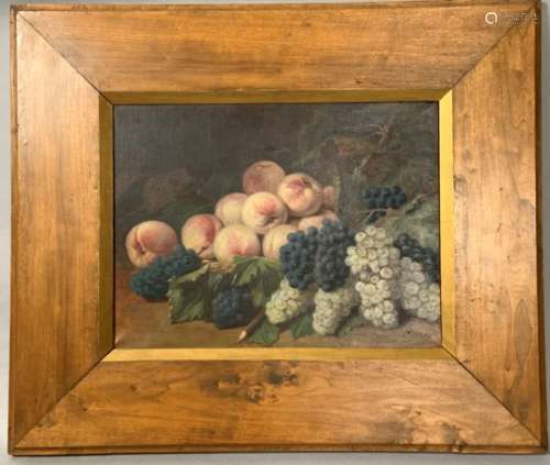 Ecole française du XIXe siècle. Nature morte aux fruits. Huile sur toile. 36 x 46 [...]