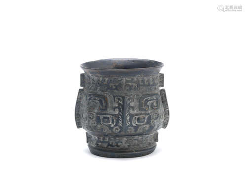 Ming Dynasty An archaistic bronze vessel, hu