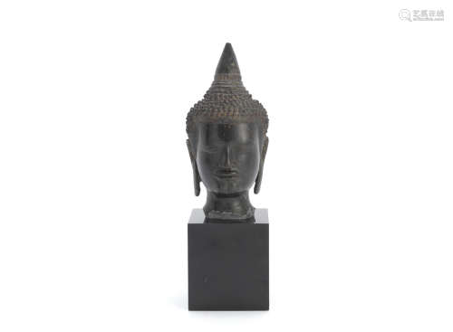 Thailand, U-Tong style A bronze head of Buddha