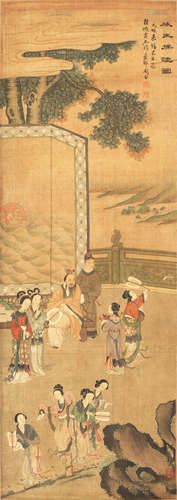 King Teng catching butterflies After Zhou Chen (act.1472-1535), Qing Dynasty