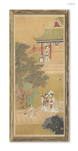 Four beauties in the manner of Wang Zhenpeng Anonymous, Qing Dynasty