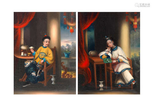 Interior Portraits Attributed to Youqua (act.1840-1870)