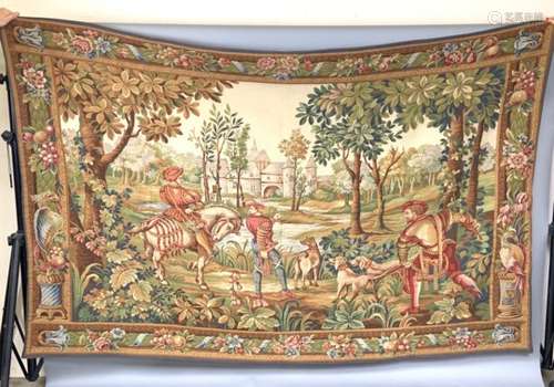 Tapisserie Point de l'Halluin. Retour de Chasse. 180 x 280 cm. -