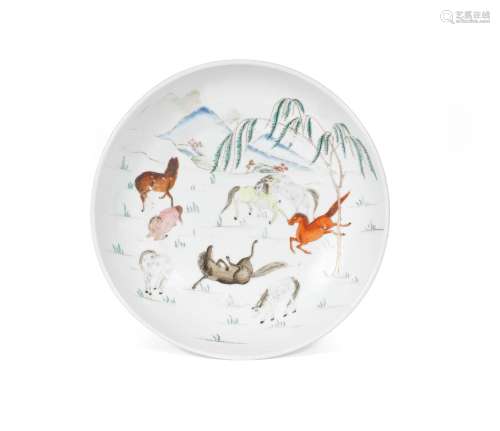 Yongzheng six-character mark, the porcelain of the period, the enamels
later A famille rose dish