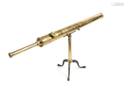 A 19TH CENTURY BRASS CASED ASTRONOMICAL TELESCOPE …
