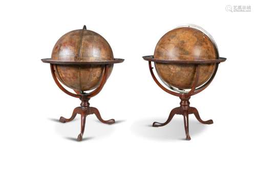 A PAIR OF GEORGE III CELESTIAL AND TERRESTRIAL FLO…