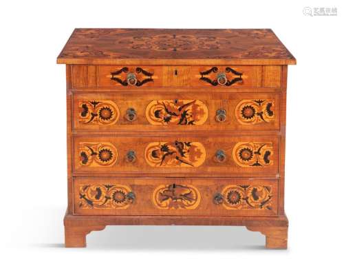 AN EARLY 18TH CENTURY MARQUETRY CHEST, comprising …
