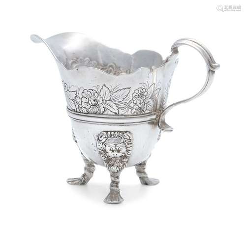 AN IRISH PROVINCIAL SILVER CREAM JUG, Cork c.1790,…