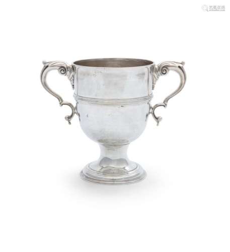 A PROVINCIAL IRISH GEORGE III SILVER TWO HANDLED L…