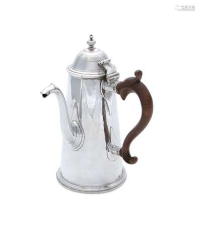 AN IMPORTANT IRISH GEORGE I SILVER CHOCOLATE POT, …