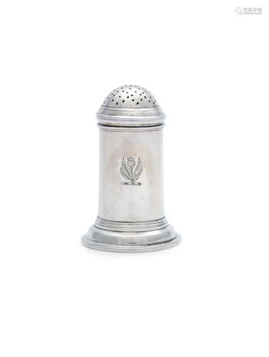 AN IRISH GEORGE III SILVER PEPPER SHAKER, Dublin c…