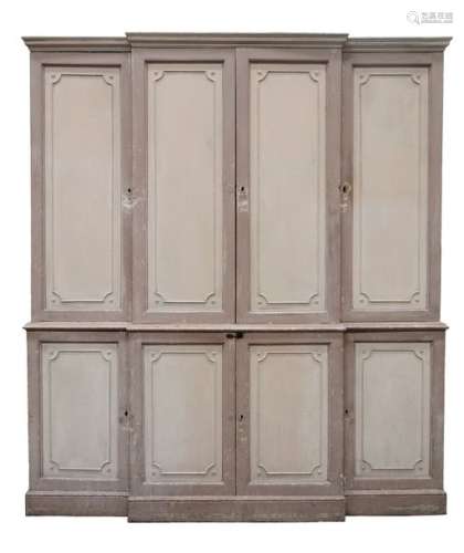 A 19TH CENTURY RARE IRISH REGENCY BREAKFRONT PAINT…