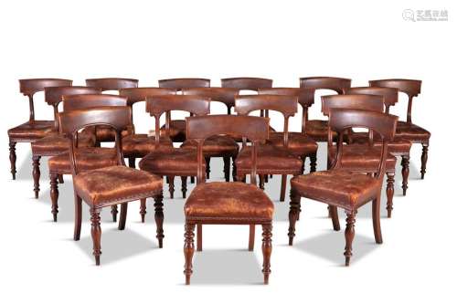 A SET OF EIGHTEEN WILLIAM IV MAHOGANY DINING CHAIR…