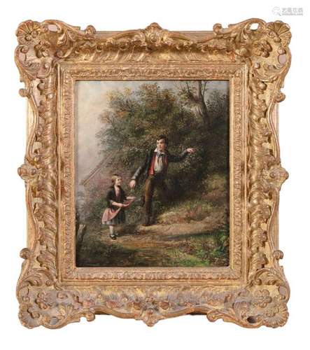 ENGLISH SCHOOL (c.1840)The Berry PickersOil on boa…