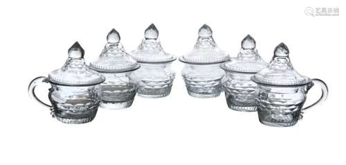 A RARE SET OF SIX CORDIAL CUPS AND COVERS, probabl…