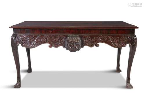 AN IRISH GEORGE III MAHOGANY SIDE TABLE, with moul…