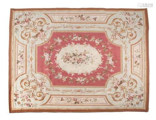 AN AUBUSSON TAPESTRY CARPET, 20th century the rose…