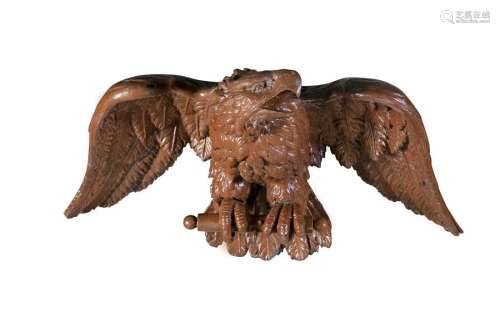 A CARVED TIMBER MODEL OF AN EAGLE, 18/19th century…