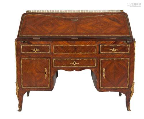 A GERMAN LOUIS XV KINGWOOD VENEERED BUREAU EN PENT…