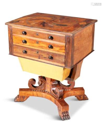 AN EARLY 19TH CENTURY JAMAICAN SATINWOOD, ROSEWOOD…