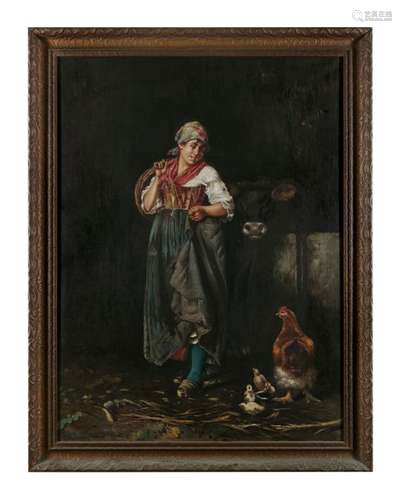 ITALIAN SCHOOL (19TH CENTURY)Lady with farmyard fo…