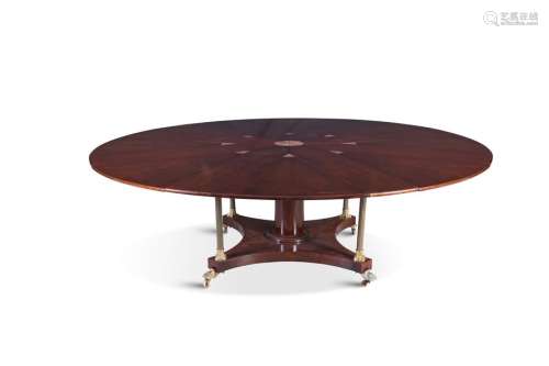 A 19TH CENTURY MAHOGANY EXTENDING DINING TABLE, in…