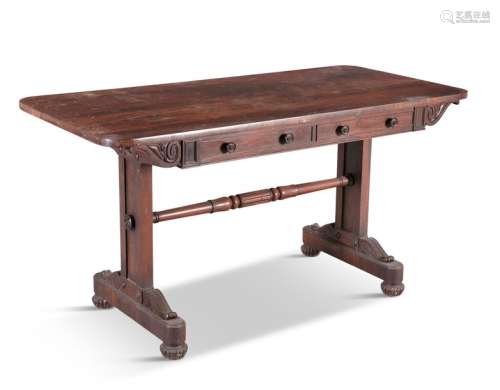 A WILLIAM IV ROSEWOOD RECTANGULAR LIBRARY TABLE, t…
