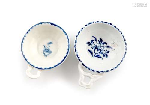 Two Derby blue and white wine tasters, c.1760 65, …