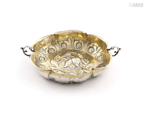 A 17th century German parcel gilt silver two handl…