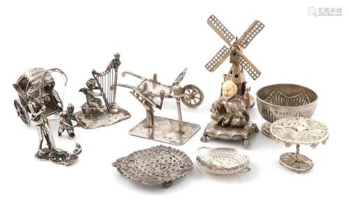 ΛA collection of silver miniatures, comprising: a …