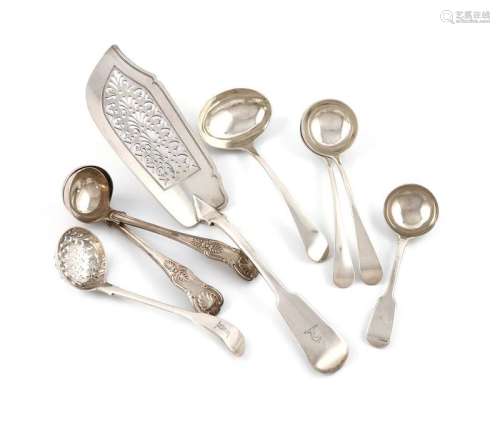 A small collection of silver flatware, comprising:…