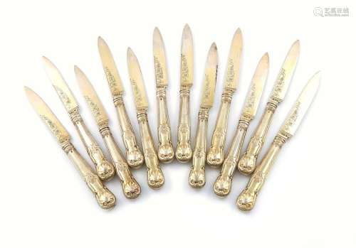 A set of twelve George III silver gilt King's Hour…